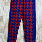 Nike ‎ Women’s Size S Houndstooth Knit Leggings Red Blue Geometric Athletic Photo 0