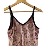 PINK - Victoria's Secret VS Pink Pink Crushed Velvet Cami Strappy Top V neck sz XS Womens Dog Logo Sexy Photo 3