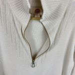Cambridge Dry Goods Cream Half Zip Cotton Blend Mock Neck Cozy Preppy Sweater S Size M Photo 3