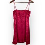 Princess Polly  Diva Mini Dress Deep Red Floral Jacquard Size Small 6 - Excellent Photo 8