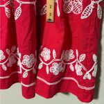 Strut & Bolt  embroidered midi dress linen sleeveless sun dress floral ruffle SM Photo 2