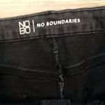 No Boundaries  Size 15 Black Stretchy Ankle Jeans, Raw Hem Bottom Photo 4