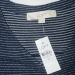 Loft  Preppy Blue White Striped Puff Balloon Sleeve Designer Business Dress XS Photo 4