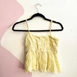 American Eagle Yellow Eyelet Tank Top Coquette Soft Girl Y2K 2000s Small Photo 1