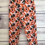 Simple Addiction Orange Floral Blossom Pattern Capri Leggings Size XS Photo 2