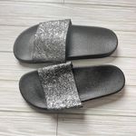 Women's Glitter Embellished Shine Slide Sandals Sz 7 Gray Photo 2
