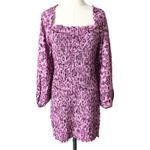 Free People  Smock It To Me Shirred Mini Dress in Purple Multi Size Small Photo 2