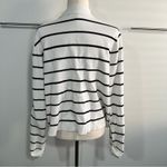 Tahari Size XL White Black Stripe Cropped Boxy Thin Sweater Business Chic Classy Photo 1