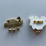 Vintage Rare bundle of Three holiday pins with bells, costume, Christmas, festiv Gold Photo 4