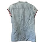 Andrew’s Blues Denim Size Medium Button Up Shirt Cotton Hippie Boho Short Sleeve Blue Photo 1