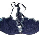 Free People  Slow Dance Underwire Bra Navy with  Turquoise 32D Photo 0