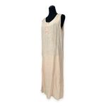 Flax  | M | 100% Linen Sleeveless 1/4 Button Split Hem Peach Maxi Tank Dress Photo 2