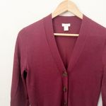 J. CREW | Maroon Merino Wool Cardigan Button Up Sweater Long Sleeve Soft | Small Red Photo 1