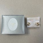 Christian Dior  Vintage White Enamel Interlocking Oval Clip-On Earrings- Preowned Photo 4