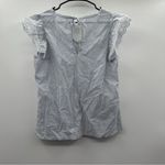 Gilligan & O'Malley Blue & White Pinstriped Short Lace Sleeve Top Size L Size L Photo 3
