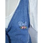 Vtg 90s Alexandra Lee‎ Denim Prairie Jumper Dress Lace Trim Tie Back Women's XL Blue Photo 9