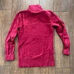 Eddie Bauer  Button Front High Neck Long Sleeve Sweater size XS Brick Red Photo 6