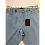 Pretty Little Thing Blue Shape Vintage Ripped Hem Straight Leg Jeans Sz 12… Photo 5