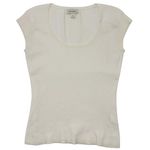 Club Monaco Womens Ivory Knit Scoop Neck Short Sleeve Top Size S Photo 0