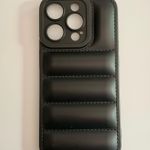 Black Faux Leather Plastic Quilted Iphone 15 Pro Phone Case Photo 0