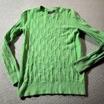 Banana Republic  x Flipucci Lime Green Cable Knit Crewneck Sweater Merino Wool XS Photo 0