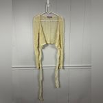 Urban Outfitters  Yellow Knit Tie Front Cardigan Top Medium Basic Casual Everyday Photo 2