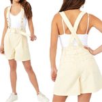 Free People Bittersweet Shortalls Overalls Shorts Jeans Pastel Yellow 25 Photo 1