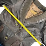 Guess Vintage Chocolate Brown Fitted Leather Jacket Photo 10