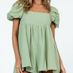 Princess Polly  Sage Green Smocked Dress Photo 0