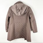 Gallery Brown Quilted Puffer Faux Fur Zip Hoodie Zipper Lined Coat, Size. Medium Photo 1