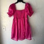 Thirty Thirty Pink Organza Mini Dress Puff Sleeve Square Neck Party Barbie S Photo 9