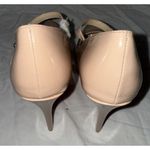 Nude High Heel Platform Shoes Womens Size 9.5 Wedding Prom Faux Patent Leather Tan Photo 1
