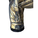 Avec Les Filles Metallic Foil Faux Shearling Biker Jacket In Black/Gold Women's Size XS $239 Photo 6