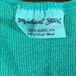 Michael Stars  Women’s Scoop Neck Green Metallic Tank Top One Sz Cotton Nylon Y2K Photo 1