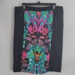 Nicole Miller Nicole By Black Floral Panel Pencil Skirt Size 14 Photo 0