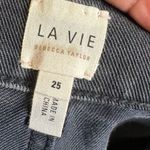 Rebecca Taylor  LA VIE Distressed Black Jeans Glitter Striped Size 25 Grunge Punk Photo 7