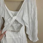 White Guaze Open Back Dress Wedding Size M Photo 2