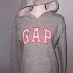 Gap Gray Fleece Arch Logo Pullover Hoodie Size Small Photo 0