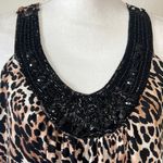 90s beaded leopard top or dress Brown Size L Photo 2