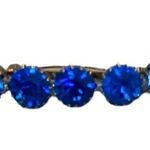 vintage ART DECO era faceted blue sapphire paste crystal stone brooch Photo 0