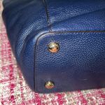 Michael Kors Navy Blue Jet Set Pebbled Leather Tote Bag Photo 0