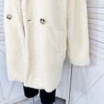 Pretty Little Thing  Faux Sherpa Double Breasted Teddy Coat Cream 10 Borg Lapel Photo 8