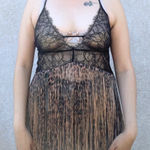 Victoria's Secret Elegant Black Lace fringe camisole top Photo 0