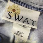 Vintage Y2k Skort Sunflowers Print Front Chain Belt Detail Chambray Mini size 8 Blue Photo 6