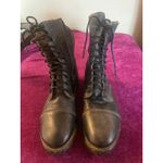 BED STU Bonnie Combat Boots Leather Size 6 Lace Up BADDIE RUGGED GRUNGE FAIRY Black Photo 2