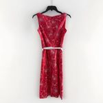 TORI RICHARD Honolulu Hawaiian Red White Flower Cotton Dress w wrap belt sz 4 Photo 3