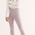 Free People Purple Corduroy Button Fly Sun Chaser Skinny Pants 25 Lilac New Photo 0