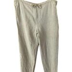 Donna Karan  Drawstring 100% Linen Lounge Pants M Tan Minimalist Cottagecore Photo 0