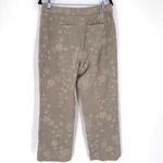 Tahari  Women’s Floral Embroidered Ankle Pants Beige Size 10‎ Nylon Rayon Hi rise Photo 3
