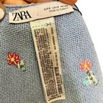 ZARA Knit Floral Embroidered Halterneck Womens Top Size Small Crocheted Photo 8